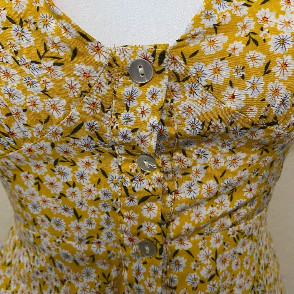 Princess Polly | Yellow Floral Print Mini Dress - Picture 3 of 8